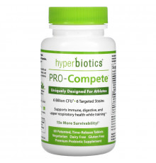 Hyperbiotics, PRO-Compete, Uniquely Designed for Athletes, 6 Billion CFU, 60 Time-Release Tablets