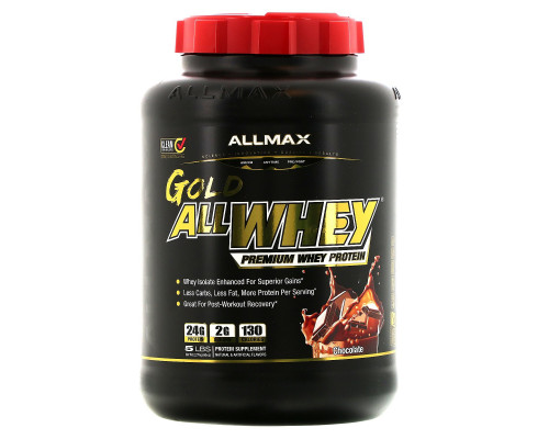 ALLMAX Nutrition, AllWhey Gold, Premium Isolate / Whey Protein Blend, Chocolate, 5 lbs. (2.27 kg) ALLMAX Nutrition, AllWhey Gold, Premium Isolate / Whey Protein Blend, Chocolate, 5 lbs. (2.27 kg)