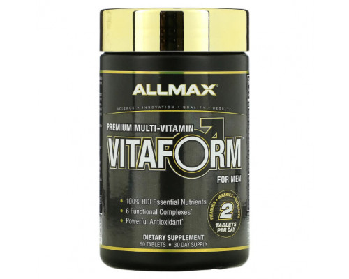 Мужское здоровье Vitaform, Premium Multi-Vitamin For Men, 60 Tablets Мужское здоровье Vitaform, Premium Multi-Vitamin For Men, 60 Tablets