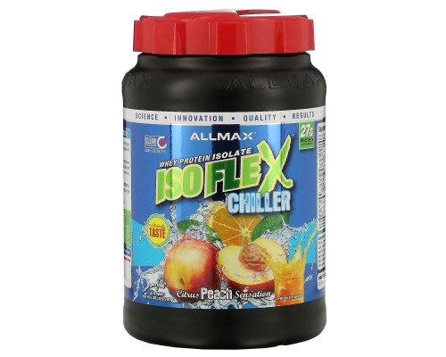 ALLMAX Nutrition, Изофлекс Охладитель, Изолят Сывороточного Протеина, Цитрусовые Персики, 2 фунта (907 г) ALLMAX Nutrition, Изофлекс Охладитель, Изолят Сывороточного Протеина, Цитрусовые Персики, 2 фунта (907 г)