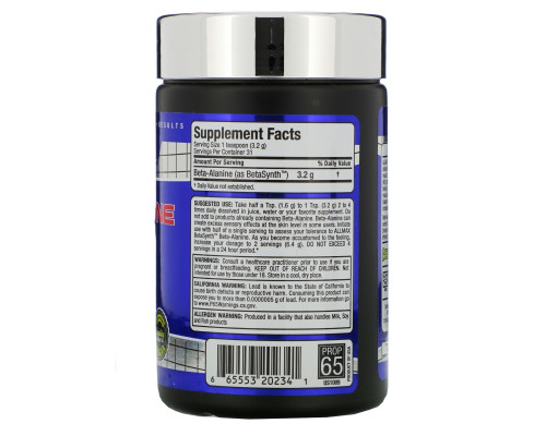 ALLMAX Nutrition, Beta-Alanine, 3200 mg, 3.5 oz (100 g) ALLMAX Nutrition, Beta-Alanine, 3200 mg, 3.5 oz (100 g)
