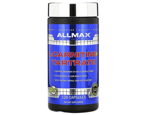 ALLMAX Nutrition, L-Carnitine+ Tartrate, 735 mg, 120 Capsules ALLMAX Nutrition, L-Carnitine+ Tartrate, 735 mg, 120 Capsules