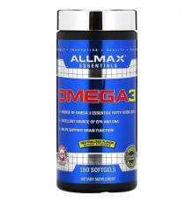 ALLMAX Nutrition, Omega 3, Ultra-Pure Cold-Water Fish Oil Concentrate, 180 Softgels