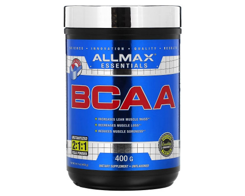 ALLMAX Nutrition, 100% Pure Micronized BCAA 2:1:1 Ratio, Unflavored Powder, 400 g ALLMAX Nutrition, 100% Pure Micronized BCAA 2:1:1 Ratio, Unflavored Powder, 400 g