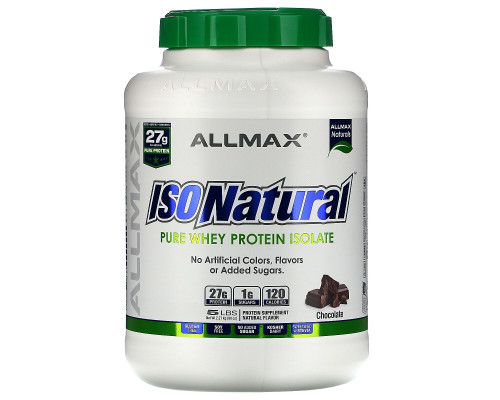ALLMAX Nutrition, IsoNatural, Изолят Сывороточного Протеина, Шоколад, 80 унции (2.27 кг) ALLMAX Nutrition, IsoNatural, Изолят Сывороточного Протеина, Шоколад, 80 унции (2.27 кг)