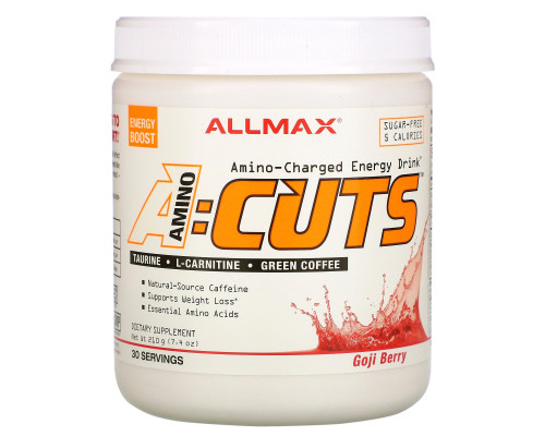 ALLMAX Nutrition, A:Cuts, Amino-Charged Energy Drink, Goji Berry Martini, 7.4 oz (210 g) ALLMAX Nutrition, A:Cuts, Amino-Charged Energy Drink, Goji Berry Martini, 7.4 oz (210 g)