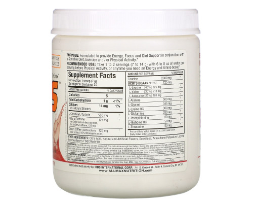 ALLMAX Nutrition, A:Cuts, Amino-Charged Energy Drink, Goji Berry Martini, 7.4 oz (210 g) ALLMAX Nutrition, A:Cuts, Amino-Charged Energy Drink, Goji Berry Martini, 7.4 oz (210 g)