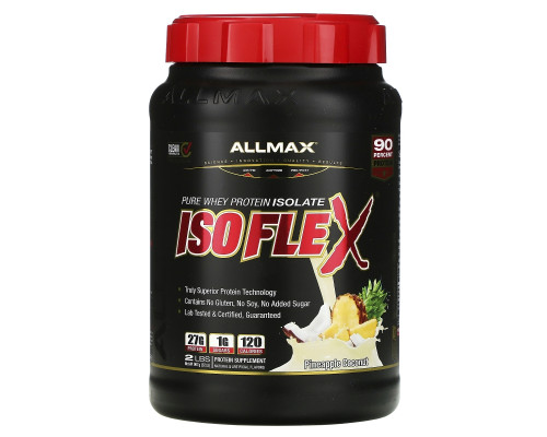 ALLMAX Nutrition, Изофлекс, Чистый Изолят Сывороточного Протеина, Ананас, Кокос, 2 фунта (907 г) ALLMAX Nutrition, Изофлекс, Чистый Изолят Сывороточного Протеина, Ананас, Кокос, 2 фунта (907 г)