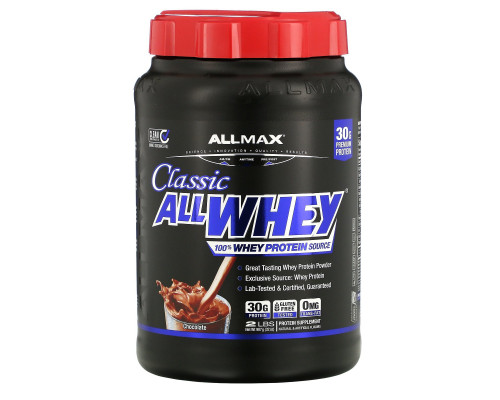 ALLMAX Nutrition, AllWhey Classic, Белковая Смесь с Изолятом Сывороточного Протеина, Шоколад, 2 фунта, ( 907 г) ALLMAX Nutrition, AllWhey Classic, Белковая Смесь с Изолятом Сывороточного Протеина, Шоколад, 2 фунта, ( 907 г)