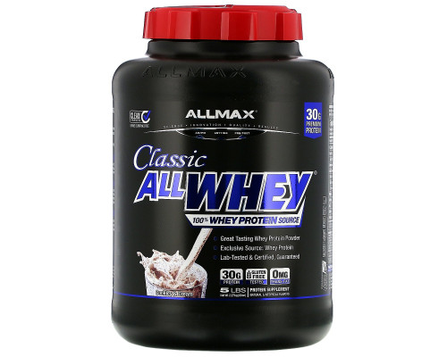ALLMAX Nutrition, AllWhey Classic, Pure Whey Protein Blend, Cookies & Cream, 80 oz (2.27 kg) ALLMAX Nutrition, AllWhey Classic, Pure Whey Protein Blend, Cookies & Cream, 80 oz (2.27 kg)