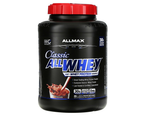 ALLMAX Nutrition, AllWhey Classic, Pure Whey Protein Blend, Chocolate, 5 lbs (2.27 kg) ALLMAX Nutrition, AllWhey Classic, Pure Whey Protein Blend, Chocolate, 5 lbs (2.27 kg)