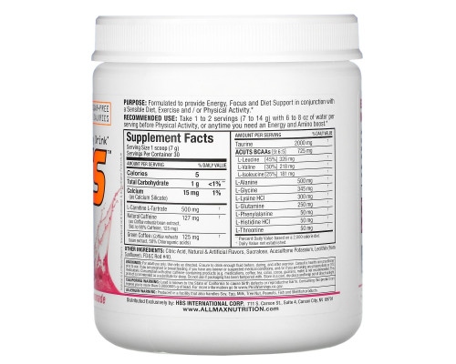 ALLMAX Nutrition, A:Cuts, Amino-Charged Energy Drink, Pink Lemonade, 7.4 oz (210 g) ALLMAX Nutrition, A:Cuts, Amino-Charged Energy Drink, Pink Lemonade, 7.4 oz (210 g)