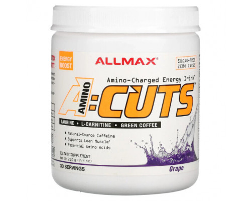 Для похудения и контроля веса ALLMAX, ACUTS, энергетический напиток с аминокислотами, виноградный побег, 210 г (7,4 унции) Для похудения и контроля веса ALLMAX, ACUTS, энергетический напиток с аминокислотами, виноградный побег, 210 г (7,4 унции)