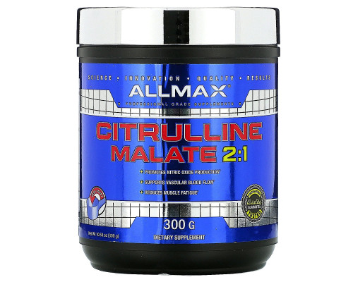 ALLMAX Nutrition, Цитруллин + Малат 2:1, 10,58 унц. (300 г) ALLMAX Nutrition, Цитруллин + Малат 2:1, 10,58 унц. (300 г)