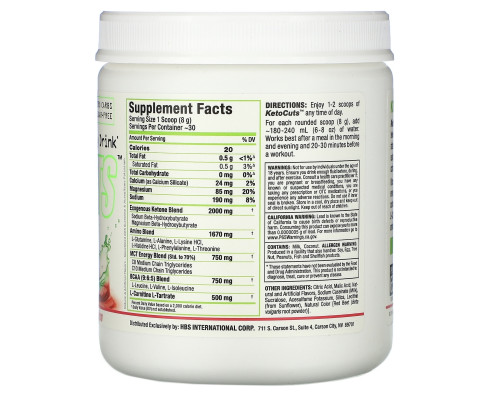 ALLMAX Nutrition, KetoCuts, кетогенный энергетический напиток, арбуз, 8,47 унции (240 г) ALLMAX Nutrition, KetoCuts, кетогенный энергетический напиток, арбуз, 8,47 унции (240 г)
