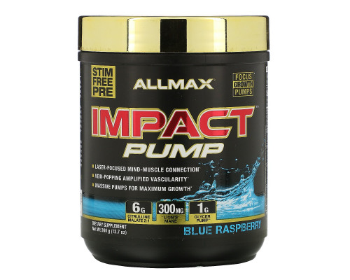 ALLMAX Nutrition, Impact Pump, Blue Raspberry, 12.7 oz (360 g) ALLMAX Nutrition, Impact Pump, Blue Raspberry, 12.7 oz (360 g)
