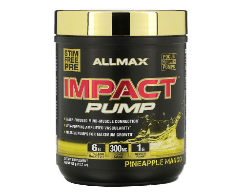 ALLMAX Nutrition, Impact Pump, Pineapple Mango, 12.7 oz (360 g) ALLMAX Nutrition, Impact Pump, Pineapple Mango, 12.7 oz (360 g)
