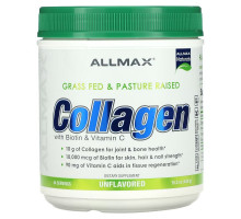 ALLMAX Nutrition, Grass Fed & Pasture Raised Collagen with 10,000 mcg Biotin + 90 mg Vitamin C, 15.5 oz (440 g)