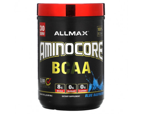 Аминокислоты ALLMAX, аминокислоты с разветвленной цепью AMINOCORE, голубая малина, 315 г (0,69 фунта) Аминокислоты ALLMAX, аминокислоты с разветвленной цепью AMINOCORE, голубая малина, 315 г (0,69 фунта)