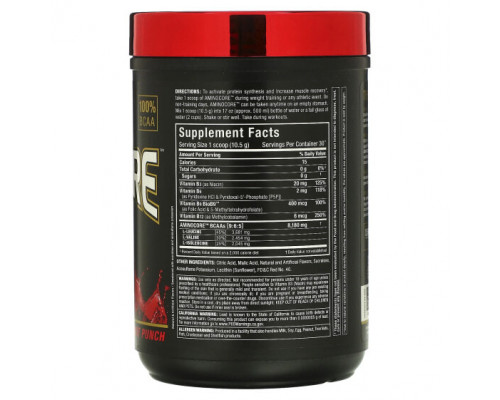 Аминокислоты ALLMAX, AMINOCORE BCAA, смесь для роста мышц, фруктовый пунш, 315 г (0,69 фунта) Аминокислоты ALLMAX, AMINOCORE BCAA, смесь для роста мышц, фруктовый пунш, 315 г (0,69 фунта)