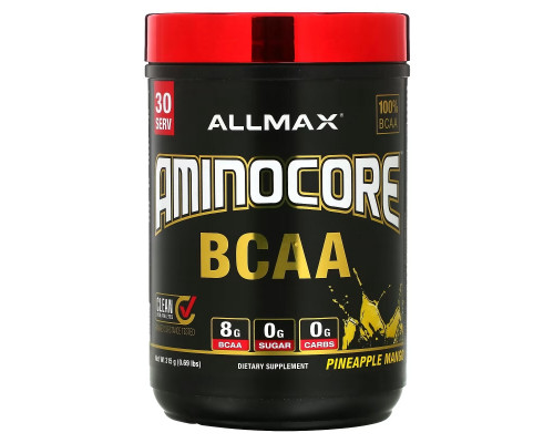 ALLMAX, AMINOCORE BCAA, Pineapple Mango, 0.69 lb (315 g) ALLMAX, AMINOCORE BCAA, Pineapple Mango, 0.69 lb (315 g)