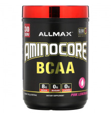 Аминокислоты ALLMAX, AMINOCORE BCAA, розовый лимонад, 315 г (0,69 фунта)