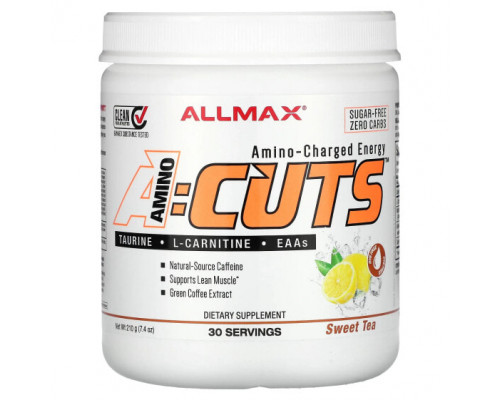 Для похудения и контроля веса ALLMAX, ACUTS, энергетический напиток с аминокислотами, со вкусом чая, 210 г (7,4 унции) Для похудения и контроля веса ALLMAX, ACUTS, энергетический напиток с аминокислотами, со вкусом чая, 210 г (7,4 унции)