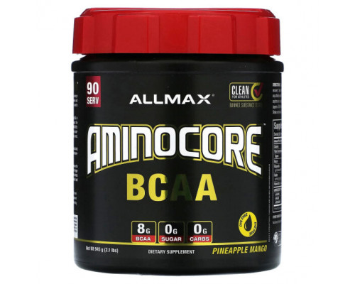 Аминокислоты ALLMAX, AMINOCORE BCAA, ананас и манго, 945 г (2,1 фунта) Аминокислоты ALLMAX, AMINOCORE BCAA, ананас и манго, 945 г (2,1 фунта)