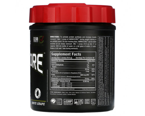 Аминокислоты ALLMAX, AMINOCORE BCAA, белый виноград, 945 г (2,1 фунта) Аминокислоты ALLMAX, AMINOCORE BCAA, белый виноград, 945 г (2,1 фунта)
