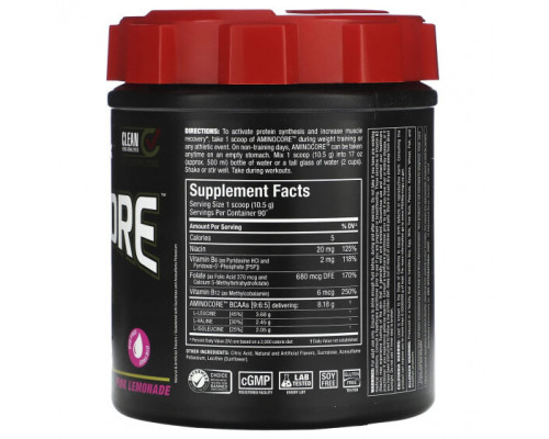 Аминокислоты ALLMAX, AMINOCORE BCAA, со вкусом розового лимонада, 945 г (2,1 фунта) Аминокислоты ALLMAX, AMINOCORE BCAA, со вкусом розового лимонада, 945 г (2,1 фунта)