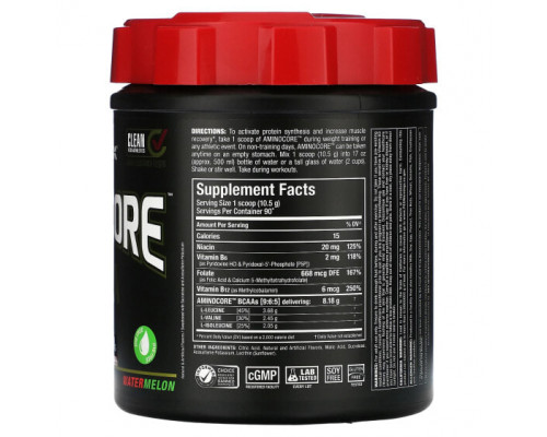 Аминокислоты ALLMAX, AMINOCORE BCAA, арбуз, 945 г (2,1 фунта) Аминокислоты ALLMAX, AMINOCORE BCAA, арбуз, 945 г (2,1 фунта)
