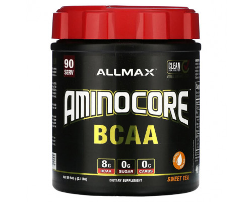 Аминокислоты ALLMAX, AMINOCORE BCAA, сладкий чай, 945 г (2,1 фунта) Аминокислоты ALLMAX, AMINOCORE BCAA, сладкий чай, 945 г (2,1 фунта)