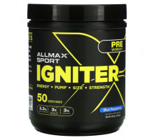 Предтренировочные комплексы ALLMAX, Igniter, перед тренировкой, с голубой малиной, 320 г (11,28 унции)