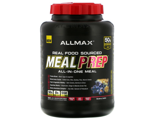 ALLMAX Nutrition, Real Food Sourced Meal Prep, All-in-One Meal, BlueBerry Cobbler, 5.6 lb (2.54 kg) ALLMAX Nutrition, Real Food Sourced Meal Prep, All-in-One Meal, BlueBerry Cobbler, 5.6 lb (2.54 kg)