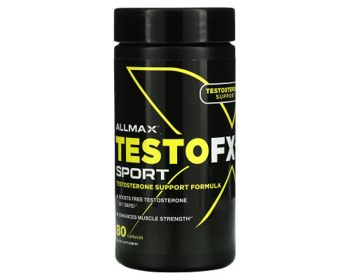 ALLMAX, TestoFX Sport, формула для поддержки тестостерона, 80 капсул ALLMAX, TestoFX Sport, формула для поддержки тестостерона, 80 капсул