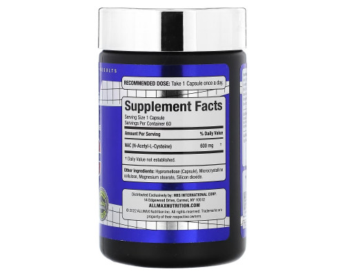 ALLMAX, NAC`` 60 растительных капсул ALLMAX, NAC`` 60 растительных капсул