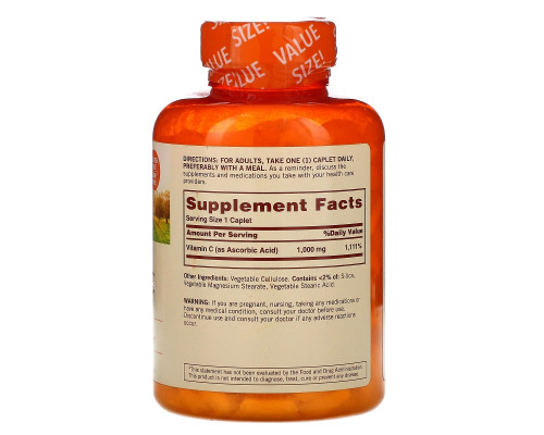Sundown Naturals, Витамин C, 1000 мг, 300 капсуловидных таблеток Sundown Naturals, Витамин C, 1000 мг, 300 капсуловидных таблеток