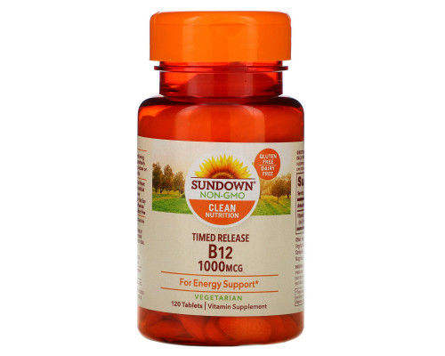 Sundown Naturals, Vitamin B12, 1000 mcg, 120 Timed Release Tablets Sundown Naturals, Vitamin B12, 1000 mcg, 120 Timed Release Tablets