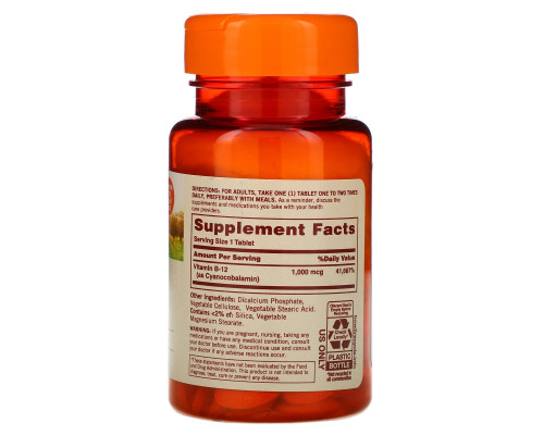 Sundown Naturals, Vitamin B12, 1000 mcg, 120 Timed Release Tablets Sundown Naturals, Vitamin B12, 1000 mcg, 120 Timed Release Tablets