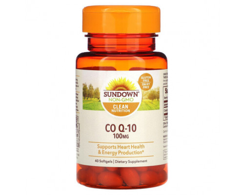 Коэнзим Q10 Sundown Naturals, Co Q-10, 100 мг, 40 мягких таблеток Коэнзим Q10 Sundown Naturals, Co Q-10, 100 мг, 40 мягких таблеток