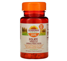 Sundown Naturals, Фолиевая кислота, 400 мкг, 350 таблеток
