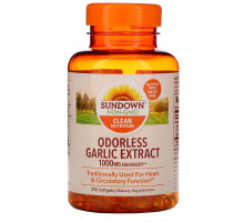Sundown Naturals, Экстракт чеснока без запаха, 1000 мг, 250 мягких таблеток