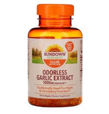 Sundown Naturals, Экстракт чеснока без запаха, 1000 мг, 250 мягких таблеток