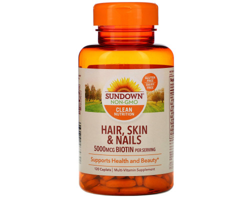 Sundown Naturals, Волосы, кожа и ногти, 120 капсул