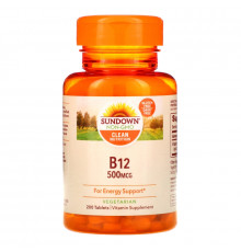 Sundown Naturals, B-12, 500 mcg, 200 Tablets