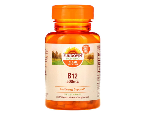 Sundown Naturals, B-12, 500 mcg, 200 Tablets Sundown Naturals, B-12, 500 mcg, 200 Tablets
