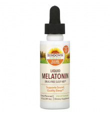 БАДы Sundown Naturals, Жидкий мелатонин, Со вкусом вишни, 2 ж. унц.(59 мл)