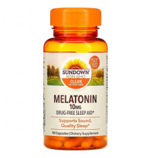Для здорового сна Sundown Naturals, Мелатонин, 10 мг, 90 капсул