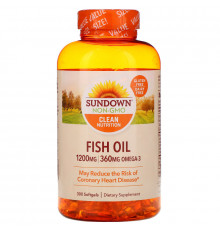 Sundown Naturals, Рыбий жир, 1200 мг, 300 мягкие капсул
