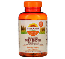 Sundown Naturals, Стандартизированная расторопша пятнистая, 240 мг, 250 капсул